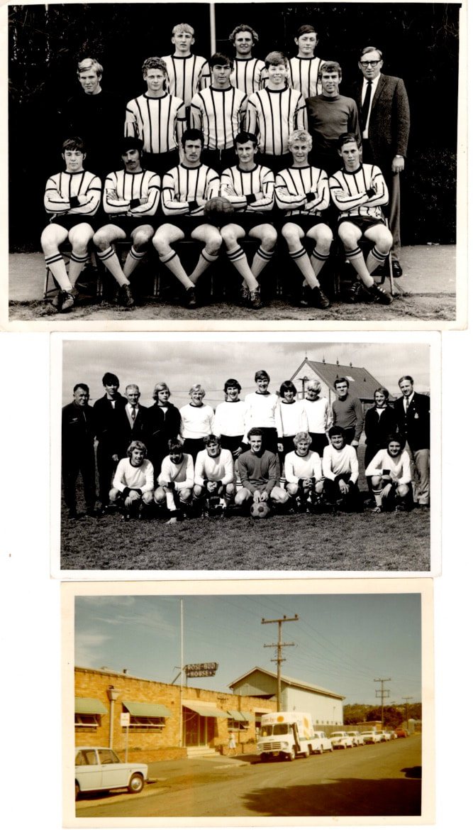 Black-and-white junior team photographs from Peter Stone's Newcastle football beginnings